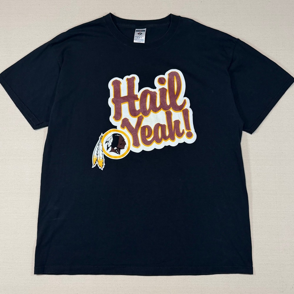 Vintage Washington Redskins Hail Yeah T-Shirt Mens XL Black Heavyweight